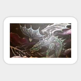 Dragon in Lightning. Storm Sticker